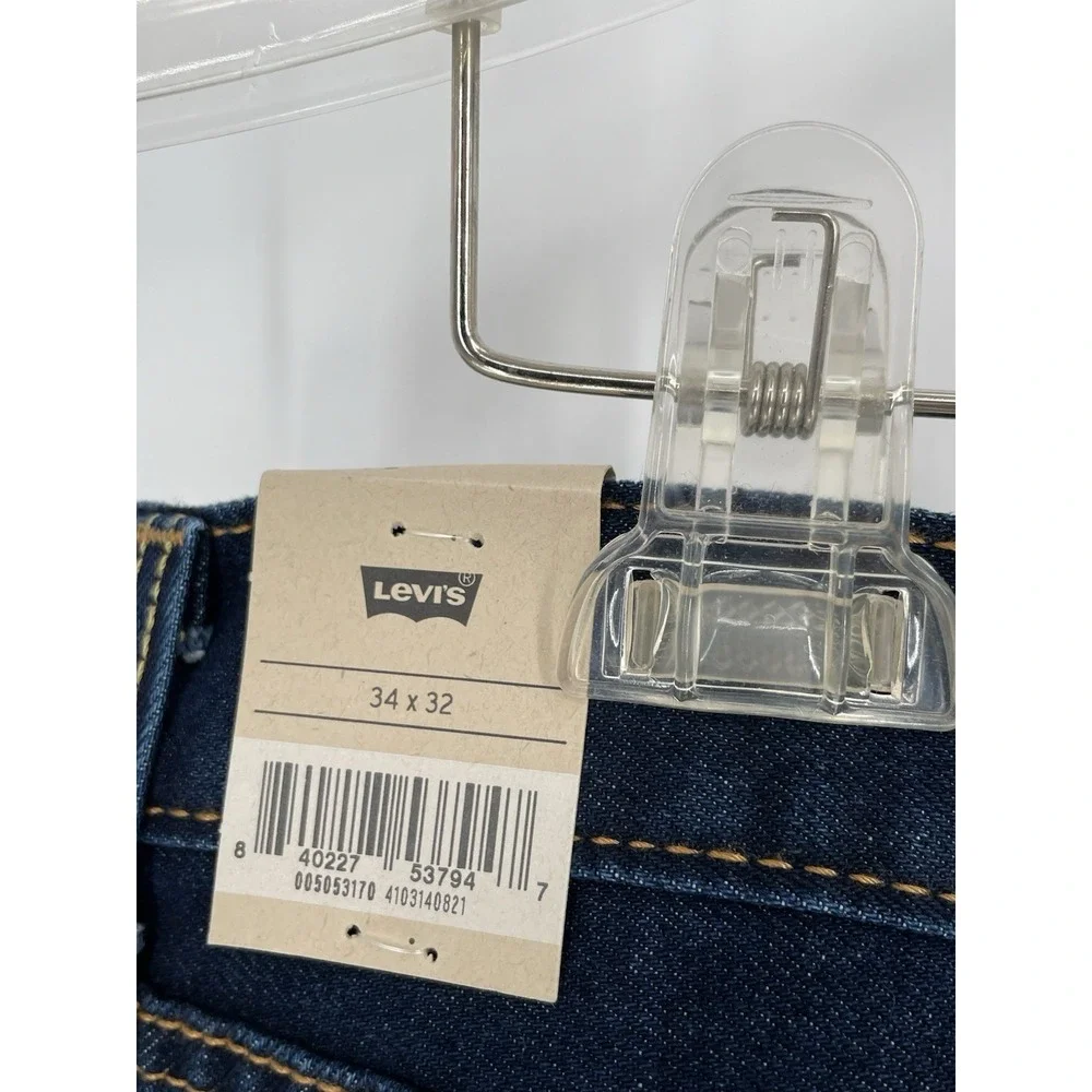 NWT Levi's 505 Regular Fit Stretch‎ Jeans 34x32 Eco Ease Straight Leg Dark Wash